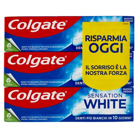 Colgate dentifricio sbiancante Sensation White 3x75 ml